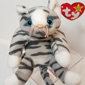 TY Prance the Cat Beanie Baby clear plastic case 90s Y2K